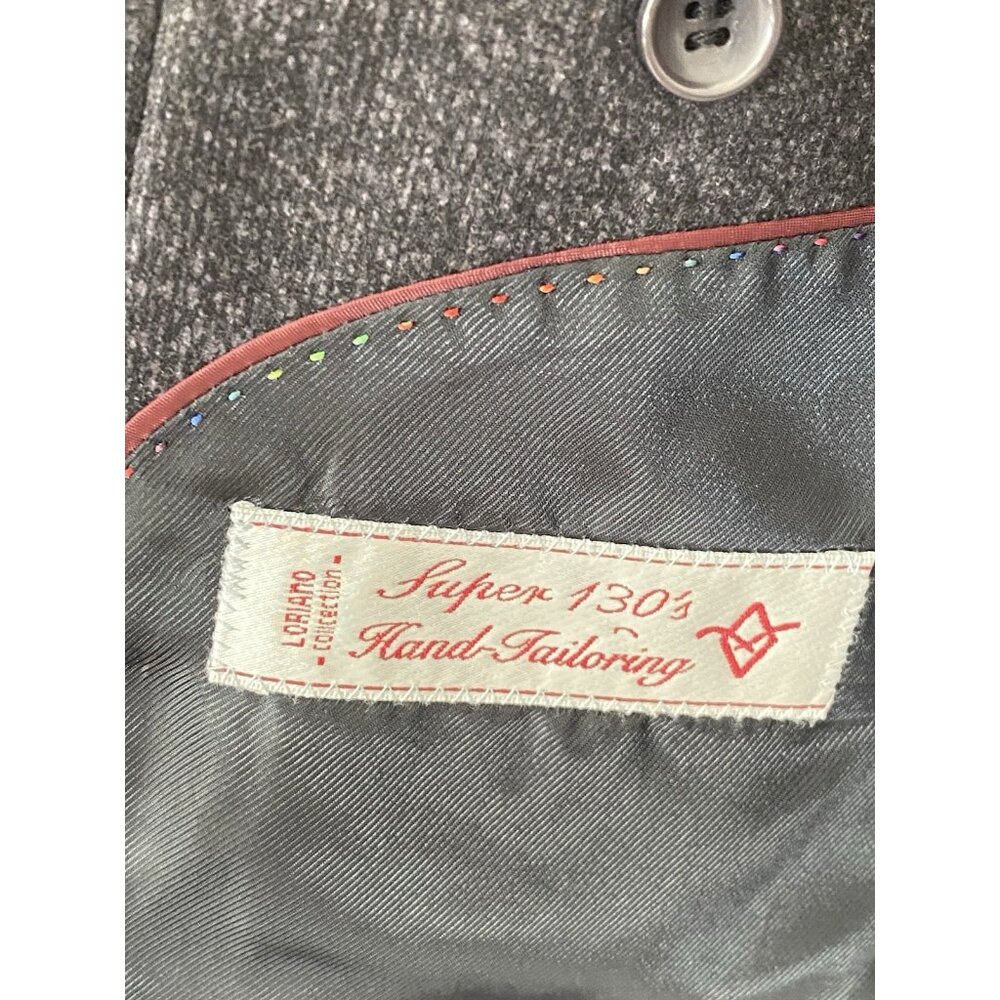 Rod Lavi Super 130s Men's 2 piece Suit Gray Jacket 42L Pants 36X30 Wool Cashmere - Picture 5 of 14